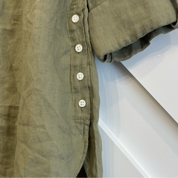 NWT Talbots Linen Popover Shirt In Green Women's Size XS - Picture 3 of 8